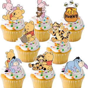 48CS Winnie Cupcake Toppers para fiesta de cumpleaños, decoración de cupcakes, decoración de baby shower 48CS Winnie Cupcake Toppers para fiesta de cumpleaños, decoración de cupcakes, decoración de baby shower