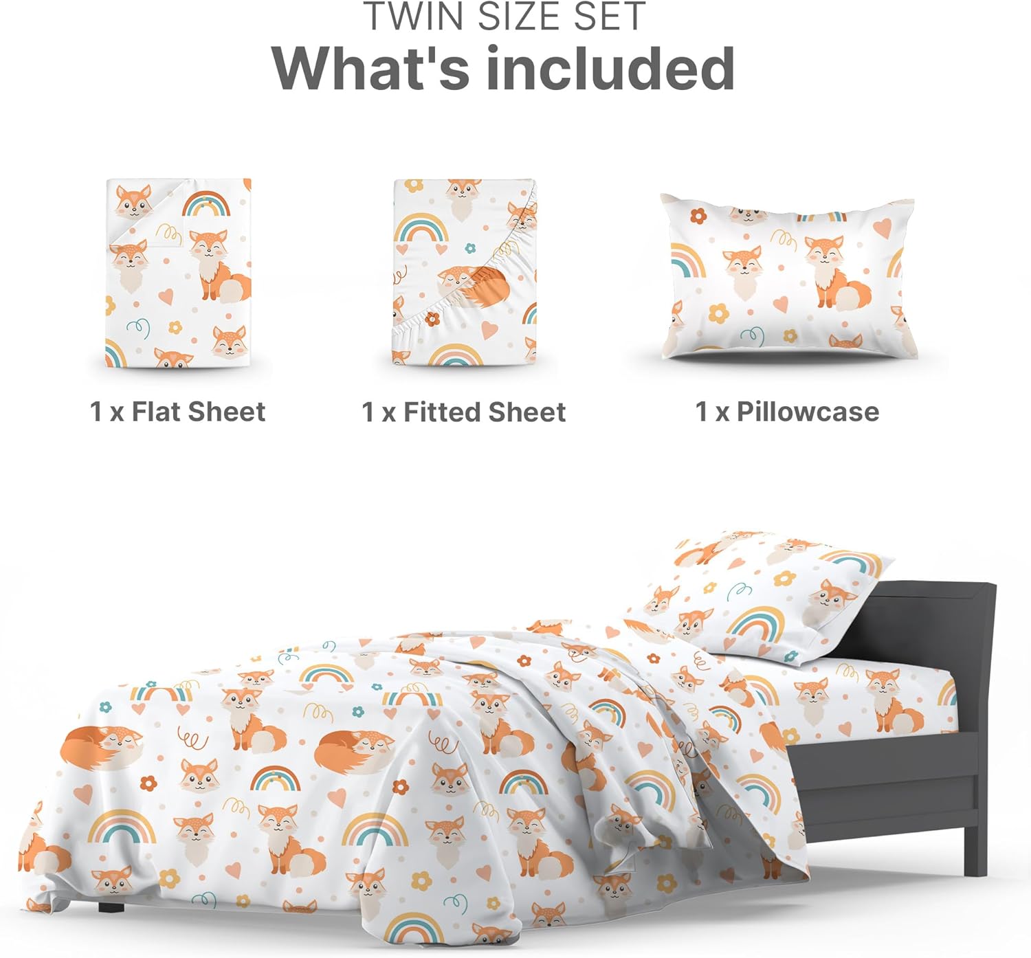 Juego de sábanas para niños y niñas, tamaño individual, ropa de cama suave y acogedora, sábanas fáciles de cuidar y limpiar, cómodas, de microfibra