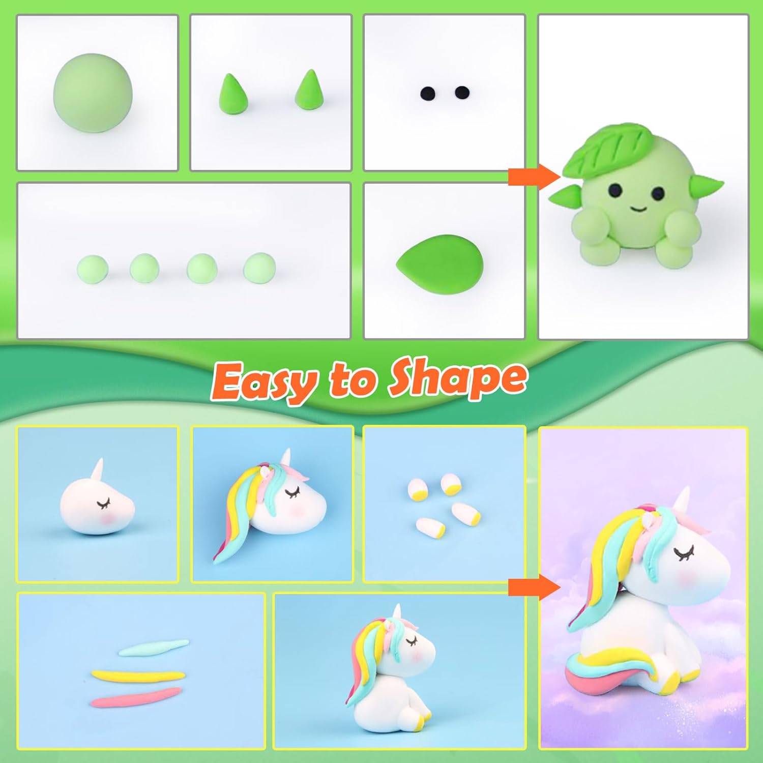 Arcilla seca al aire 100 colores, arcilla para modelar para niños, arcilla mágica de moldeo de bricolaje, regalo para niños