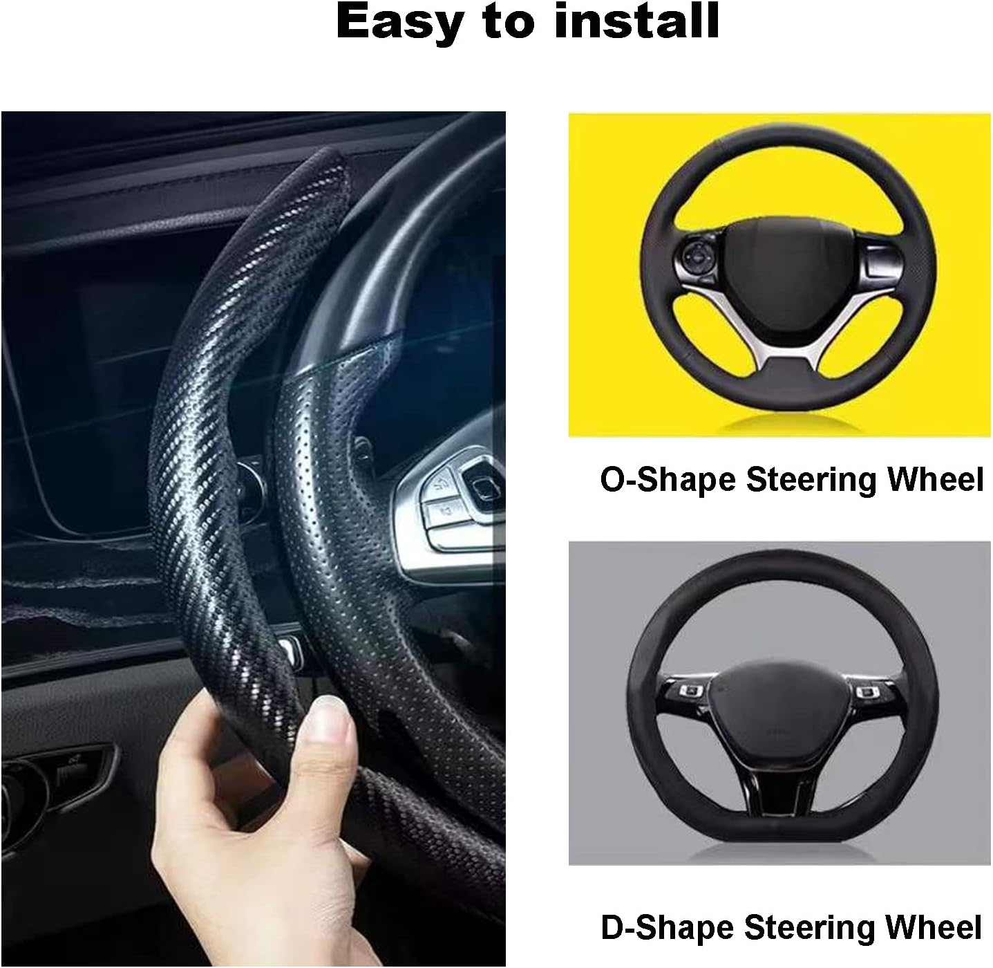 Funda de volante de fibra de carbono compatible con Alfa Romeo (para Alfa Romeo)