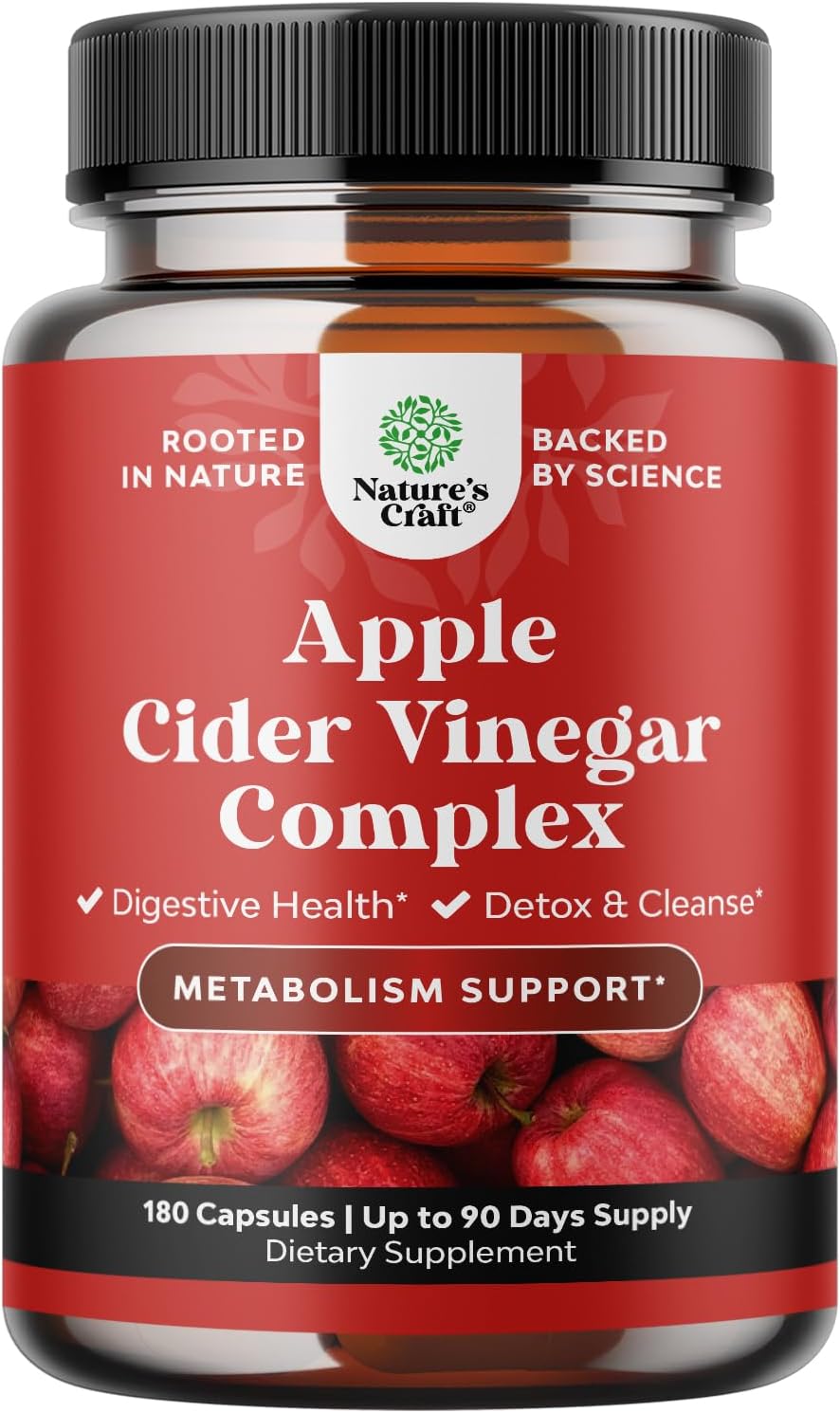 Cápsulas limpiadoras de vinagre de sidra de manzana, pastillas de limpieza profunda y desintoxicación ACV para la salud intestinal y digestiva con