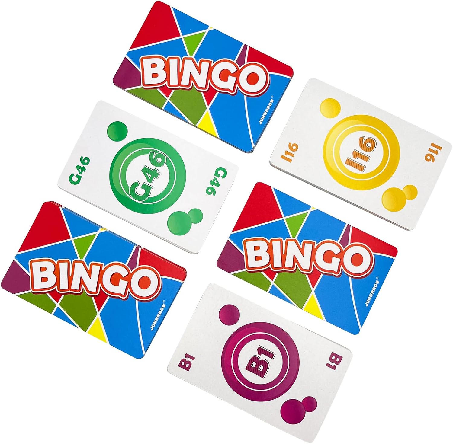 Juego de bingo – 1000 fichas coloridas con una bolsa, 100 tarjetas de bingo y mazo jumbo de tarjetas de llamada para adultos, personas mayores y