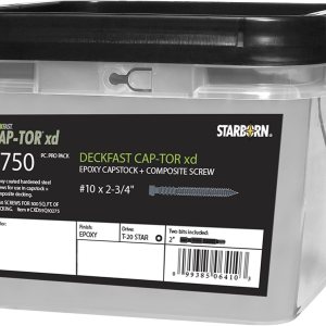 Starborn Cap-Tor xd Tornillos para PVC y Decking Compuesto – 1750 Pro Pack Cedro Epoxi Acabado #10 x 2-34″ Starborn Cap-Tor xd Tornillos para PVC y Decking Compuesto – 1750 Pro Pack Cedro Epoxi Acabado #10 x 2-34″