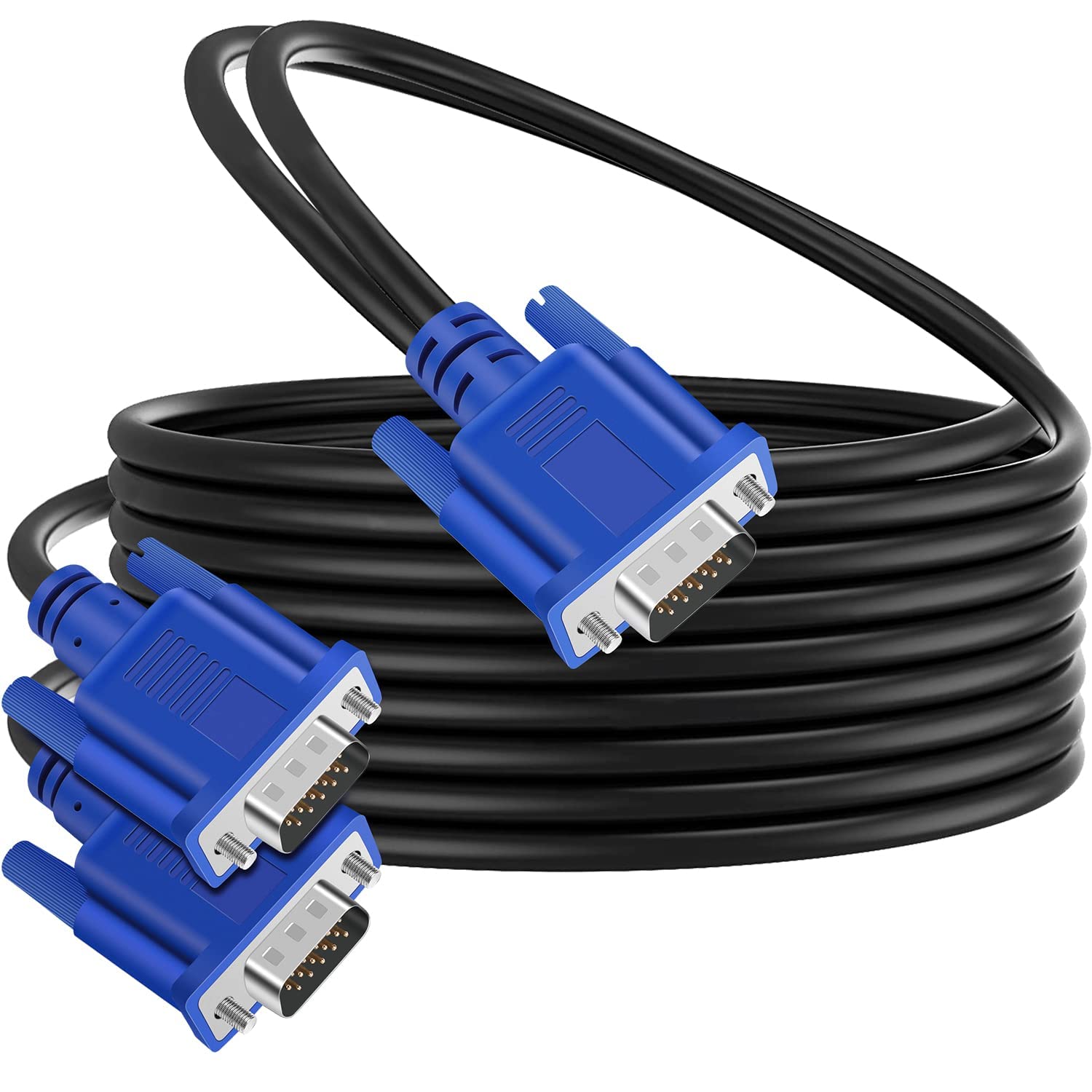 PASOW Cable divisor VGA de doble monitor Y adaptador de video 1 macho a 2 macho, compatible con duplicación de pantalla 1080P Full HD para