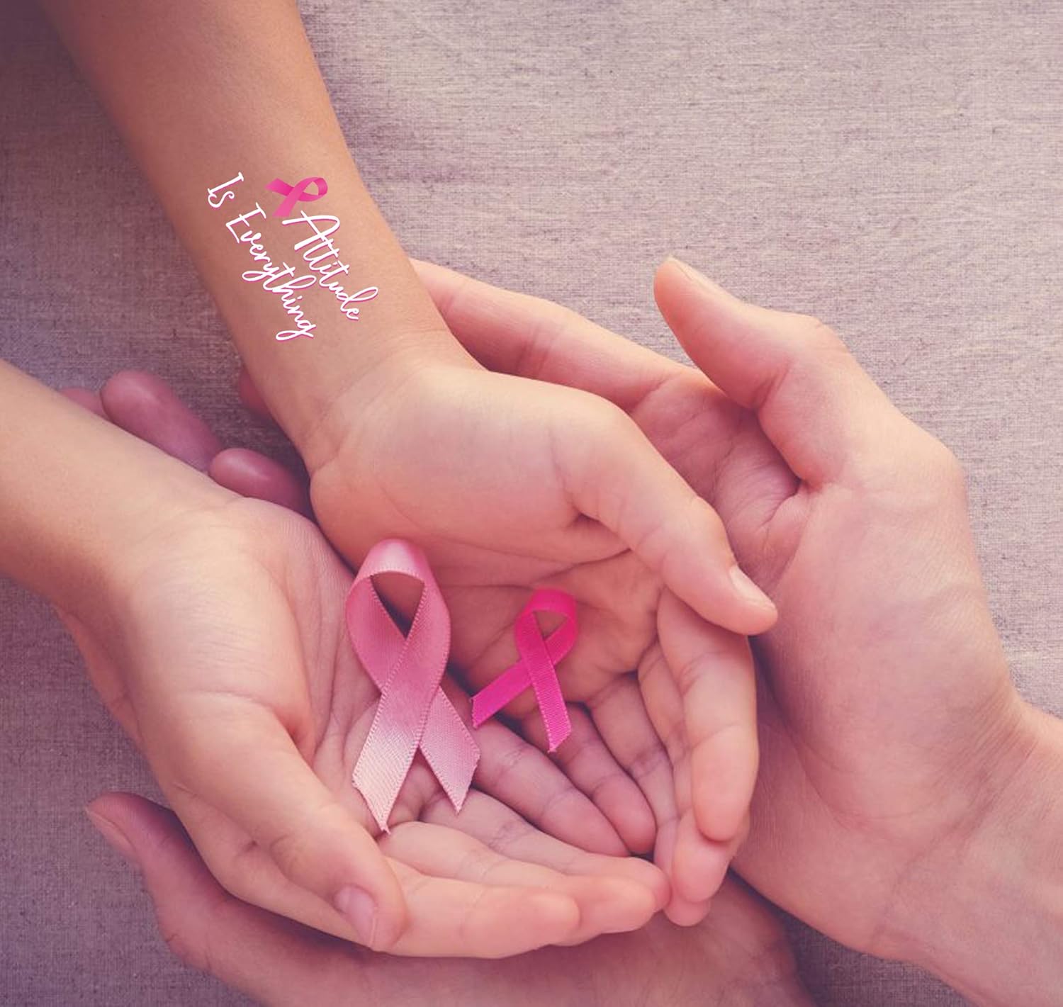 144 tatuajes de cinta rosa para concientización del cáncer de mama recuerdos de regalos para caminar, equipo de fútbol, correr, recaudación de fondos