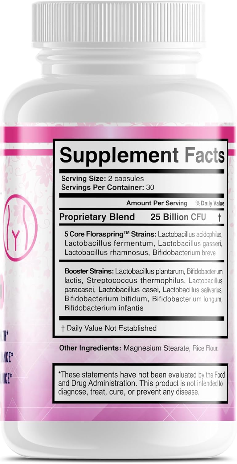 Perfect Yoni – Probióticos vaginales femeninos, 60 cápsulas de probióticos para mujeres con Lactobacillus Acidophilus y Lactobacillus Gasseri,