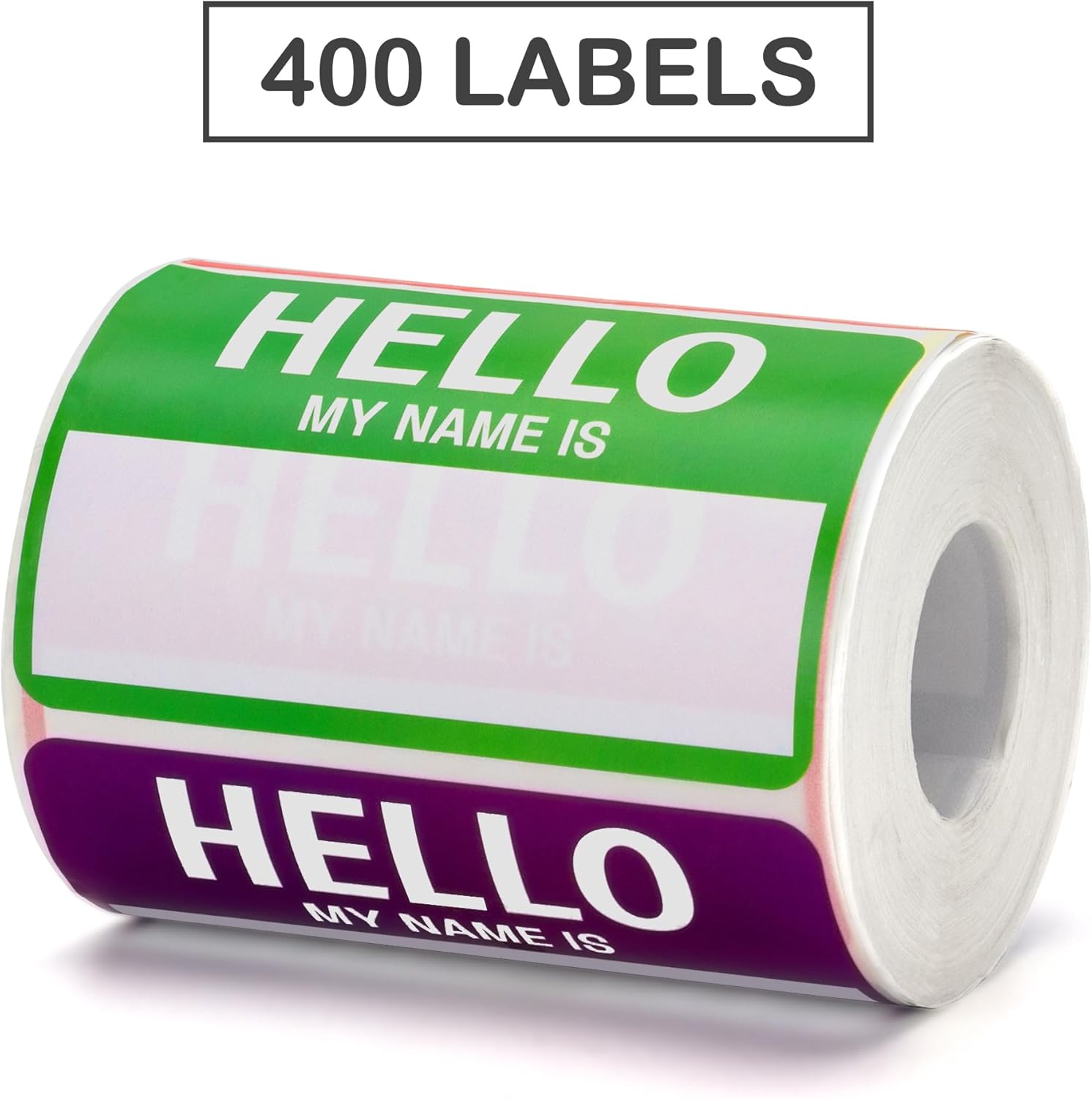 400 etiquetas adhesivas de nombre de 3.62 x 2.25 pulgadas con texto en inglés “Hello My Name is” para escuela, oficina, fiesta temática, familia,