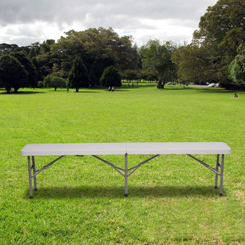VINGLI Paquete de 4 asientos plegables portátiles de plástico de 6 pies, banco plegable para deportes, fútbol asiento plegable para picnic, fiesta,