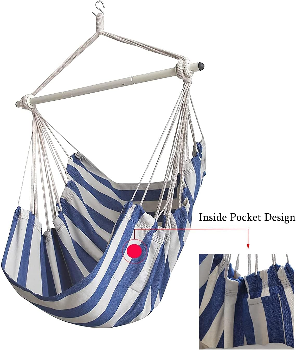 Hamaca – Silla colgante grande, suave, cómoda, duradera, 2 asientos incluidos