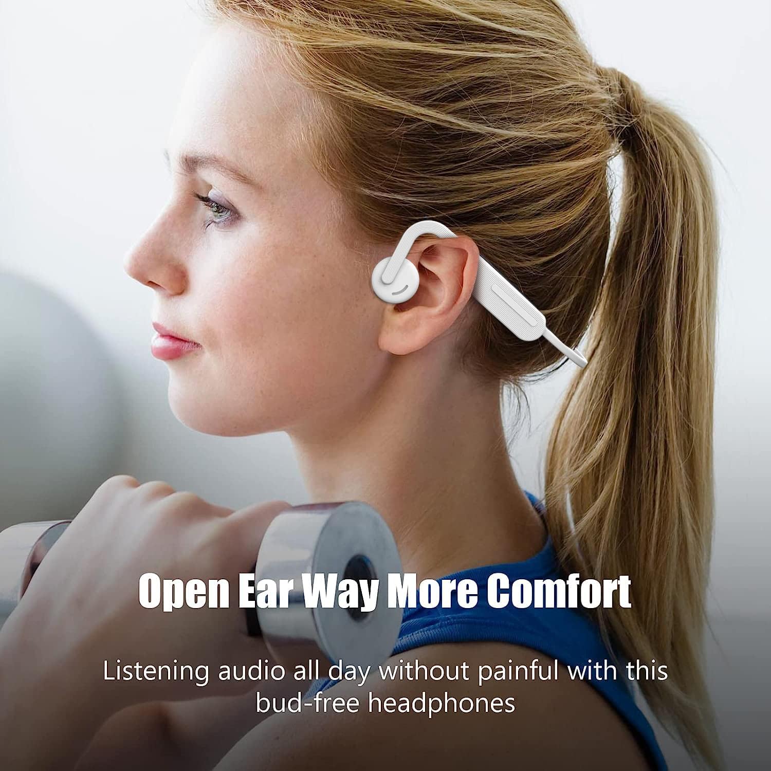 Auriculares de conducción de aire de oído abierto, Bluetooth 5.0, auriculares inalámbricos para correr, 10 horas de reproducción, HiFi 9D, estéreo,