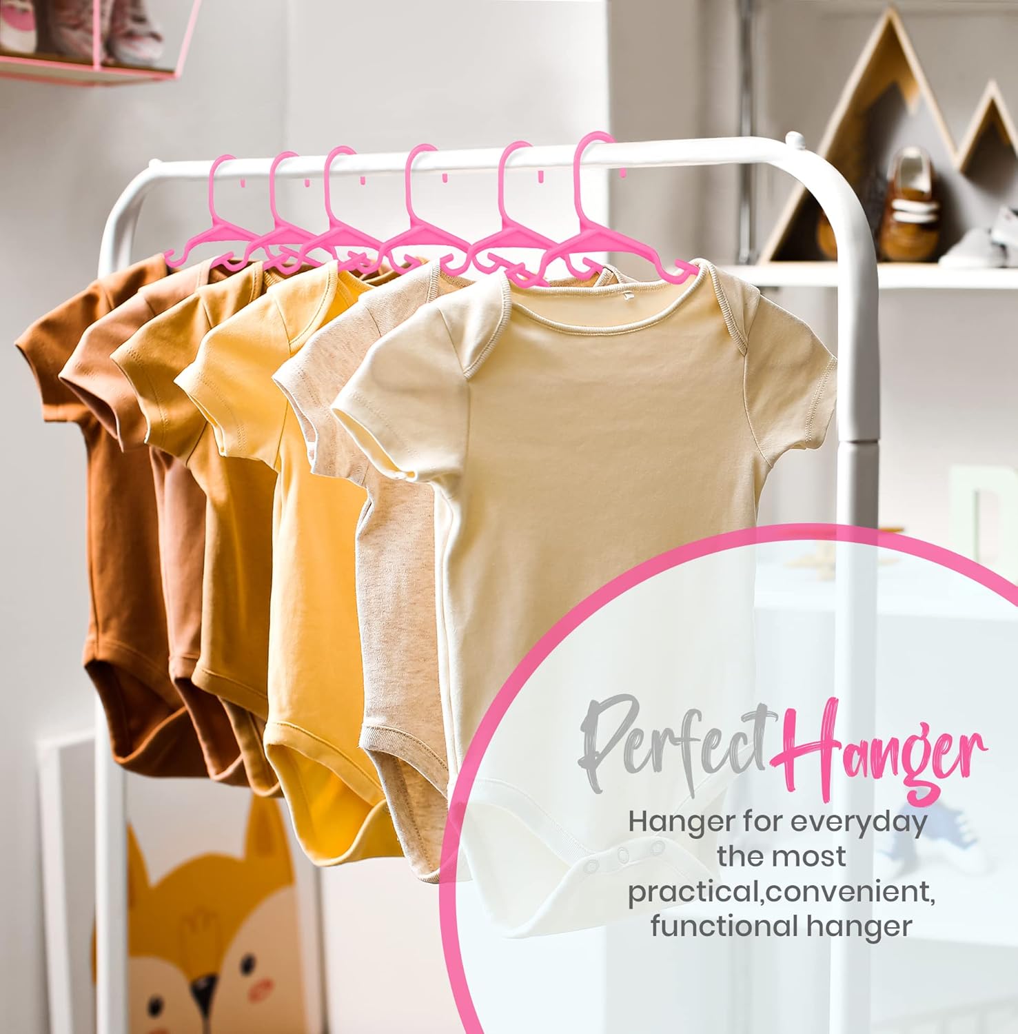 Utopia Home Paquete de 60 perchas para niños, perchas de plástico de 11.5 pulgadas para armario, perchas para ropa y perchas infantiles para