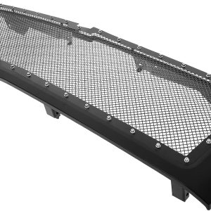 APS Compatible con Chevy Silverado 3500HD 2500HD 2007-2010 rejilla de malla con remache negro superior principal de acero inoxidable con carcasa APS Compatible con Chevy Silverado 3500HD 2500HD 2007-2010 rejilla de malla con remache negro superior principal de acero inoxidable con carcasa