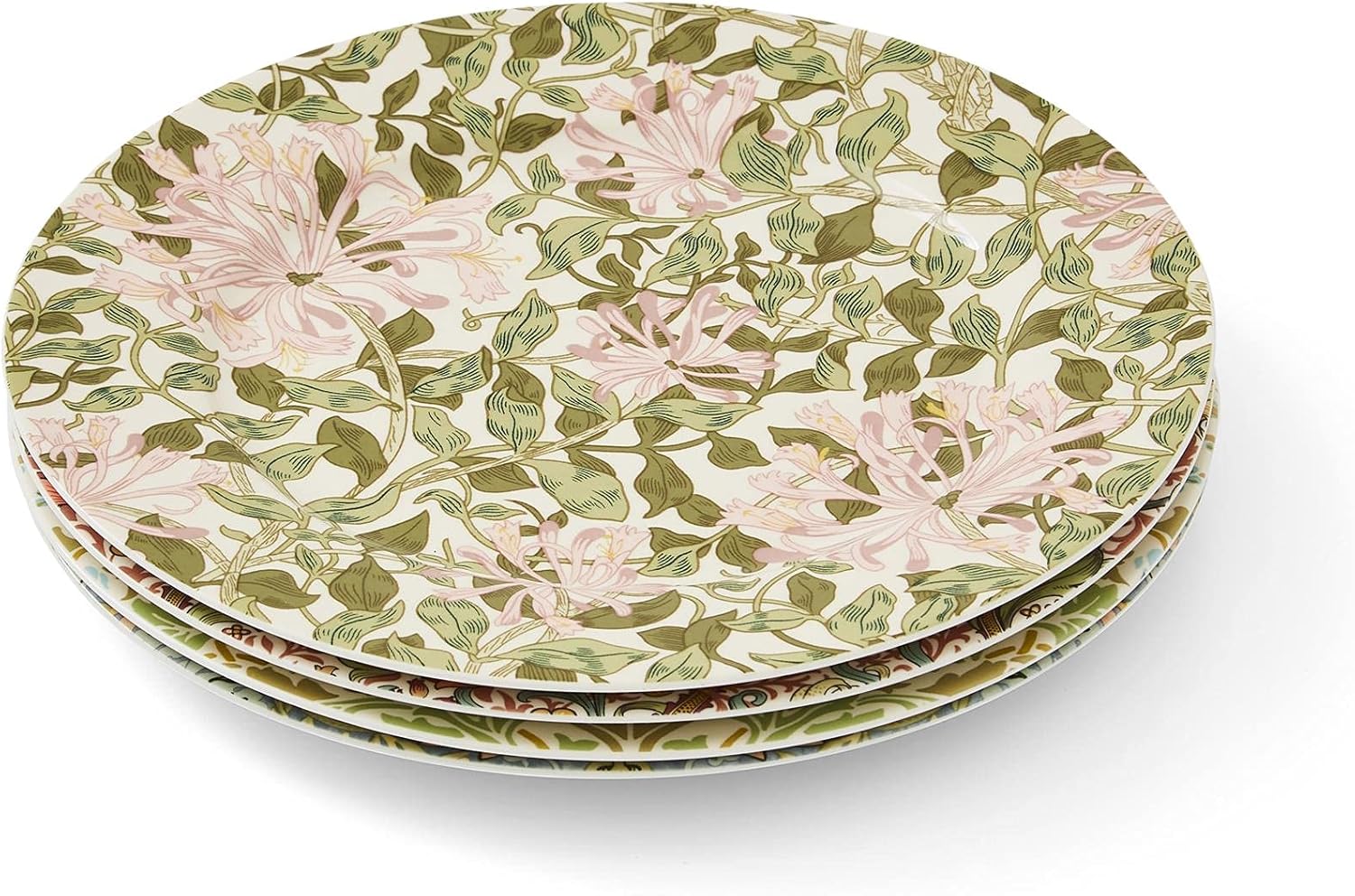 Morris & Co. – Platos de postre  Juego de 4 platos redondos de 8 pulgadas para postre, aperitivos y cena, hechos de porcelana fina, aptos para