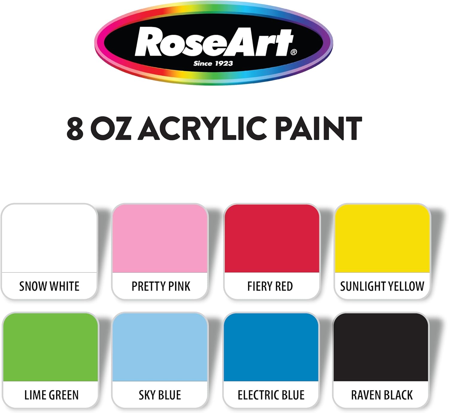 RoseArt – Juego de pintura acrílica de 8 onzas, 8 colores