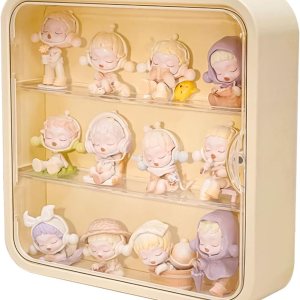 Vitrina transparente para figuras, caja de exhibición coleccionable con estantes, organizador de plástico montado en la pared o de escritorio, Vitrina transparente para figuras, caja de exhibición coleccionable con estantes, organizador de plástico montado en la pared o de escritorio,