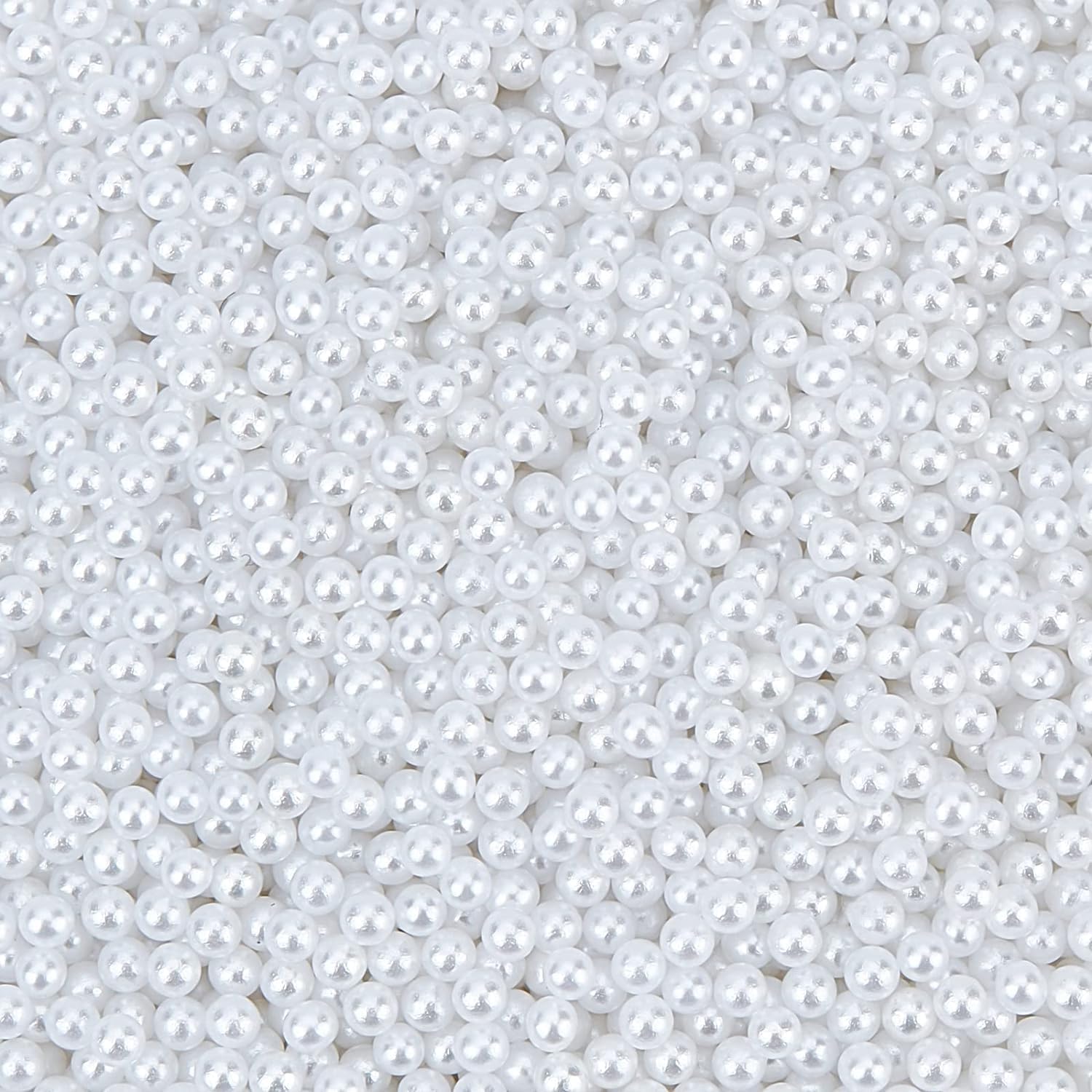OLYCRAFT 10000 cuentas de perlas blancas sin agujero de 0.069 a 0.079 pulgadas, perlas de uñas súper pequeñas, perlas acrílicas sueltas, material de