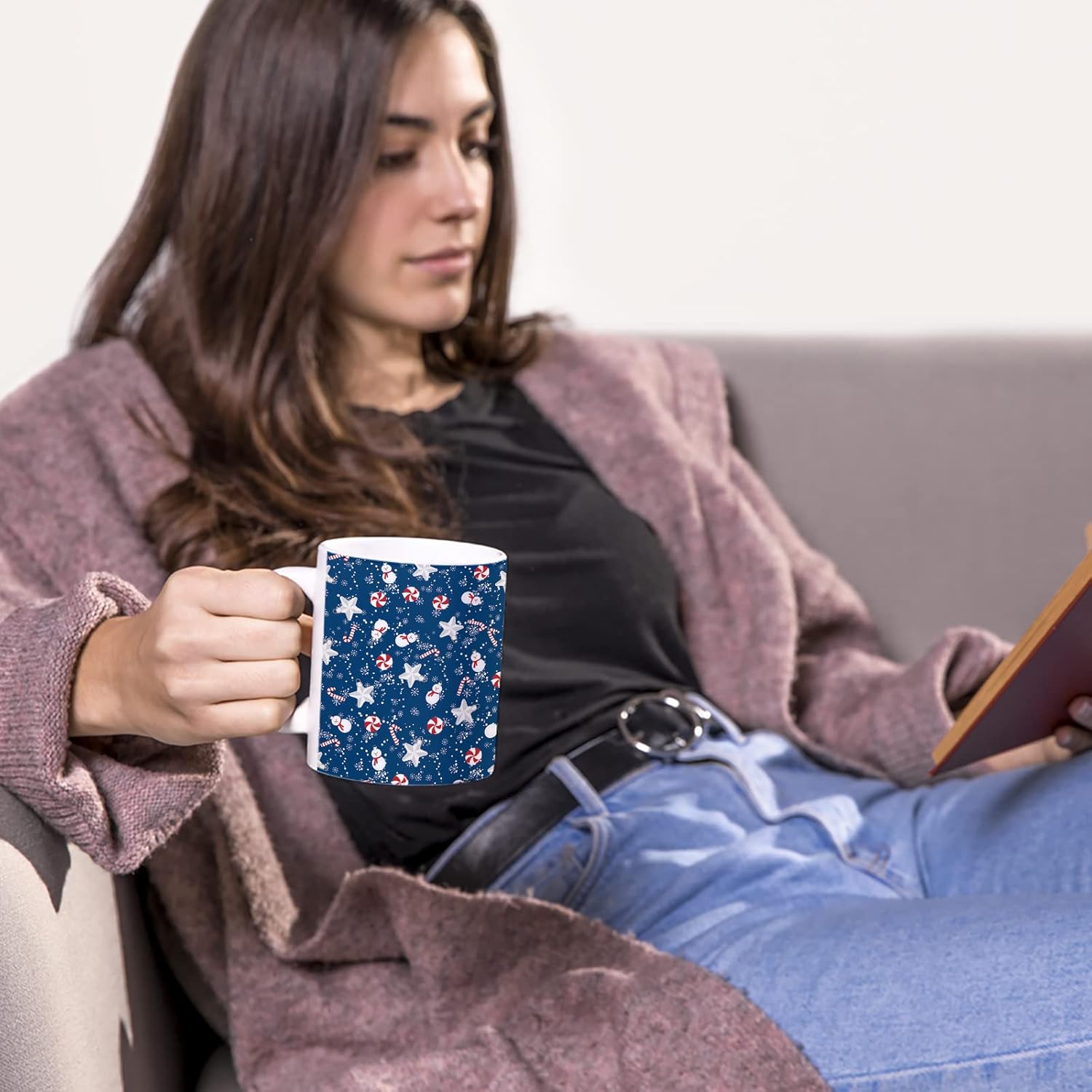 Taza de cerámica de 12 onzas para caféaguaté, taza de porcelana de Feliz Navidad e idea de regalo para el día de San Valentín, Acción de Gracias,