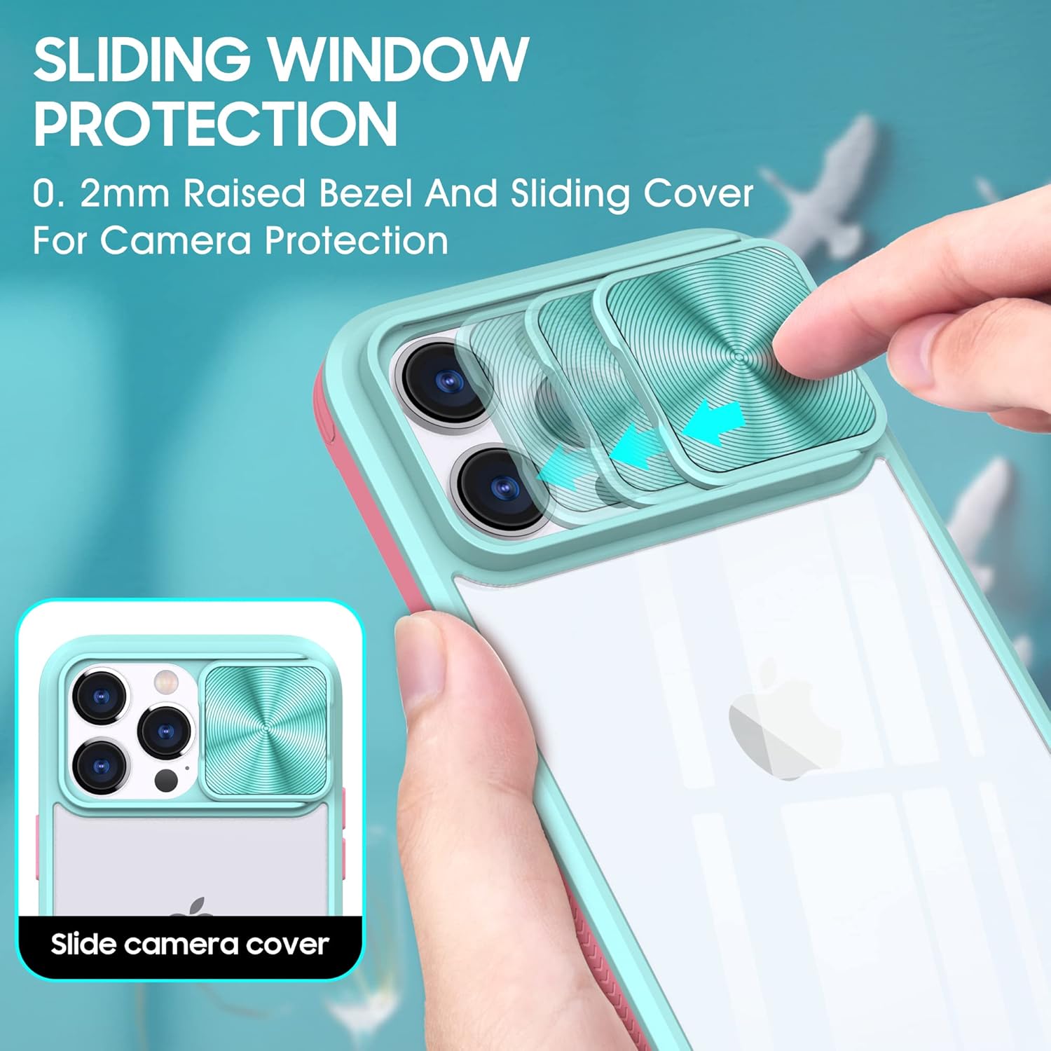 Asuwish Funda para iPhone 15 Pro Max de 6.7 pulgadas con protector de pantalla, protección completa, delgada, transparente, accesorios para celda de