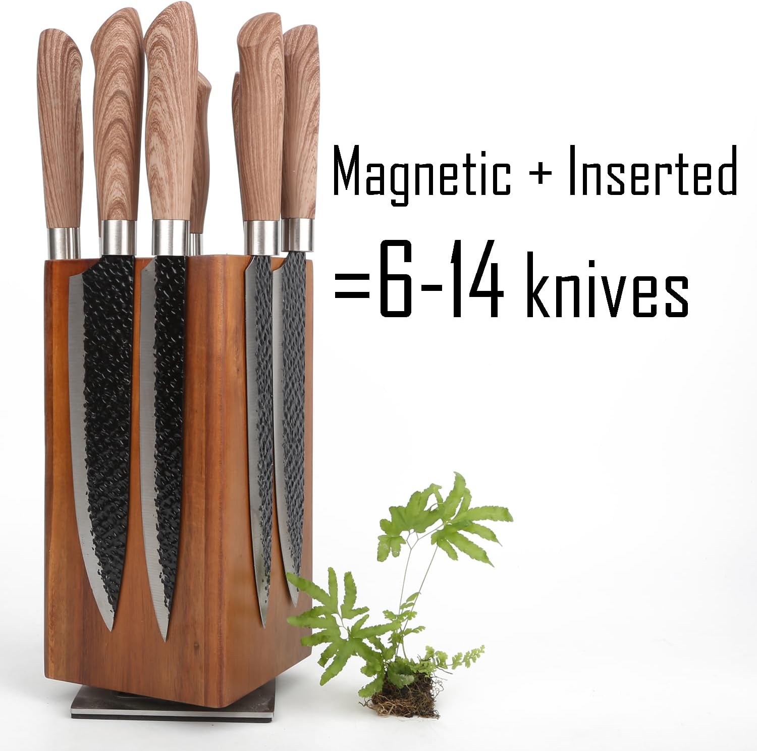 Resafy Soporte magnético para cuchillos de madera con 360 grados giratorios, soportes magnéticos con imanes mejorados fuertes