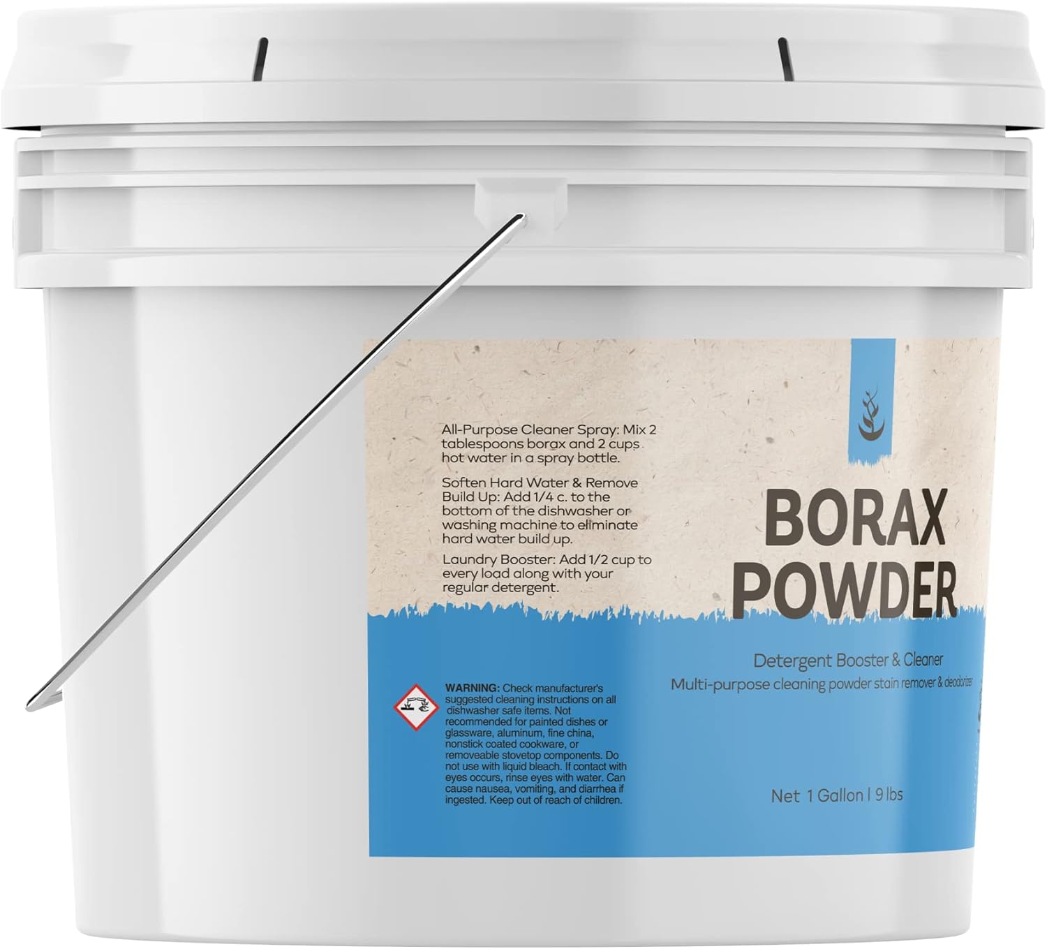 Pure Original Ingredients Polvo de bórax (1 galón) Limpiador multiusos y potenciador de lavandería, desodorante y removedor de manchas