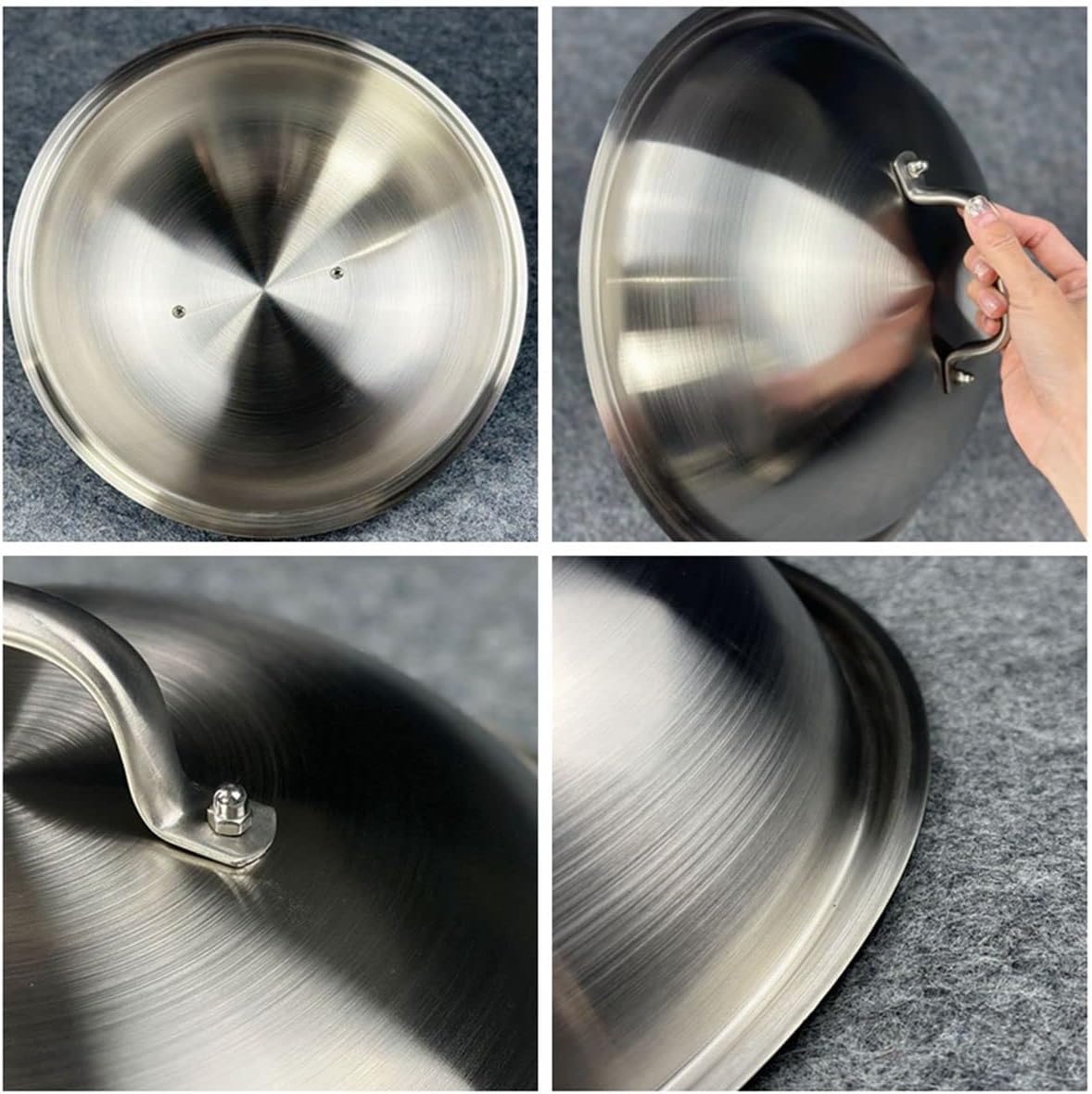 ZBXFCSH Accesorios para parrilla, cubierta redonda resistente de 12 pulgadas, acero inoxidable, cúpula de fusión de quesos y cubierta de vapor, lo