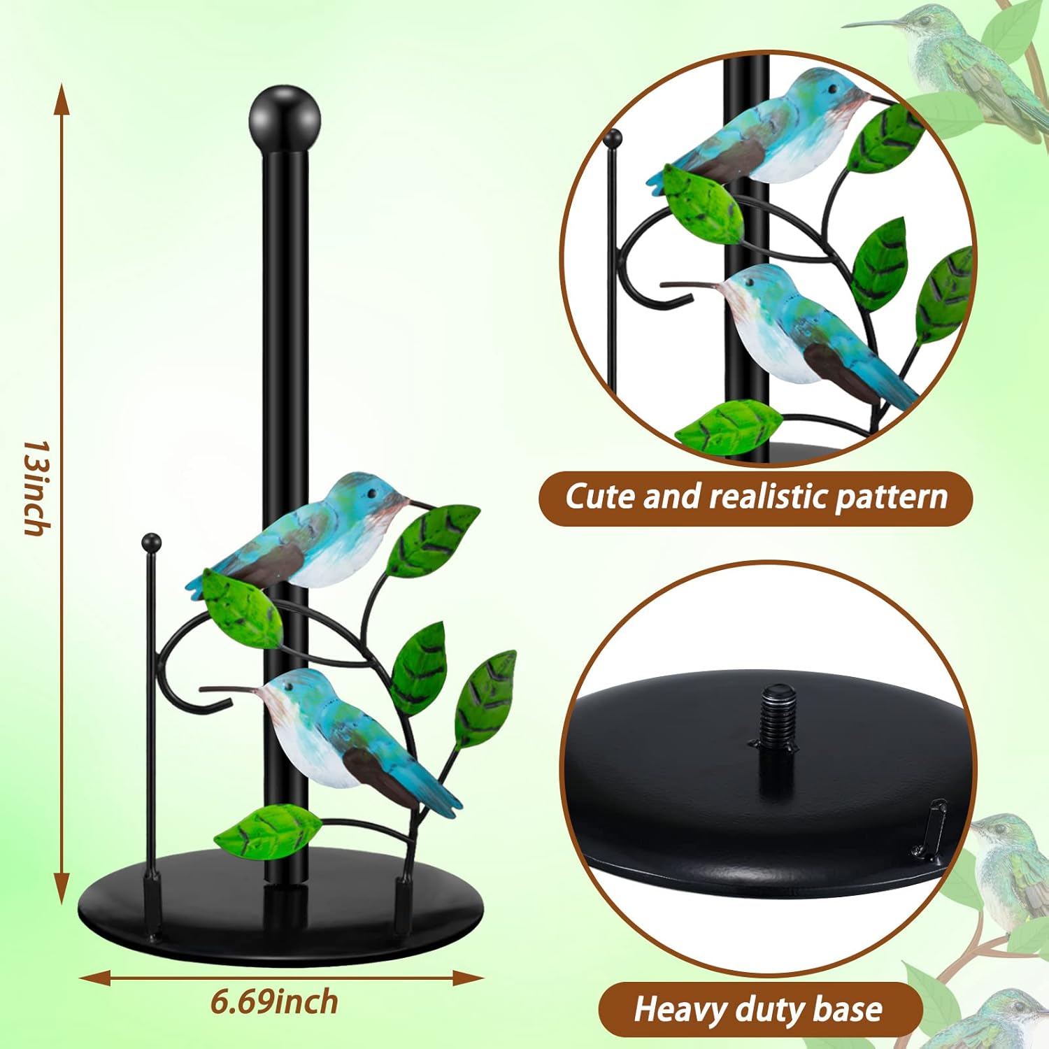 Toallero de papel decorativo para encimera, soporte de toalla de papel de metal, dispensador de rollos de cocina con base para cocina, baño, mesa,