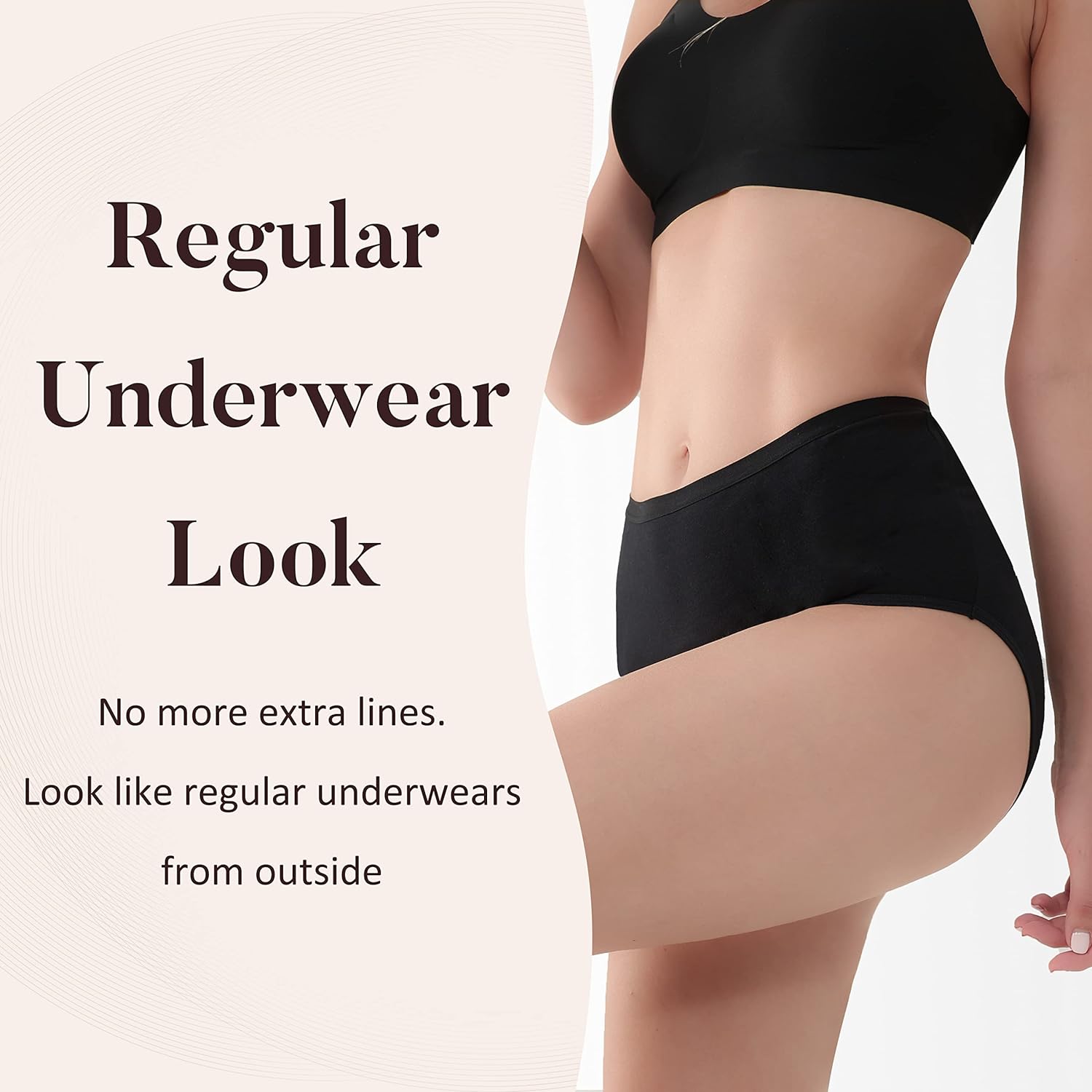 Ropa interior lavable absorbente para incontinencia orina para mujer, bragas de cintura alta para protección contra fugas de vejiga, 2.3 onzas