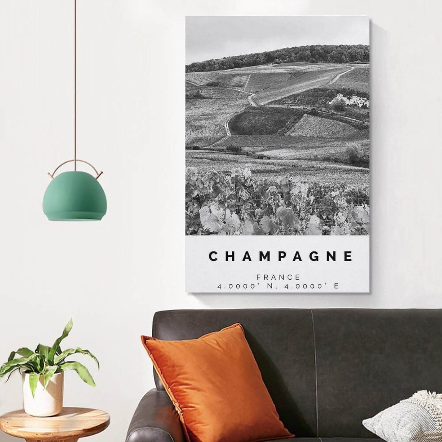 Póster de champán con impresión en blanco y negro, arte de pared de champán, impresión fotográfica de champán, póster de regalo de champán, pintura