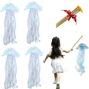 BNVXR Lámpara de pez gelatina brillante para adultos y niños, paquete de 4 lámparas LED de gelatina de pescado, linterna colgante de gelatina BNVXR Lámpara de pez gelatina brillante para adultos y niños, paquete de 4 lámparas LED de gelatina de pescado, linterna colgante de gelatina