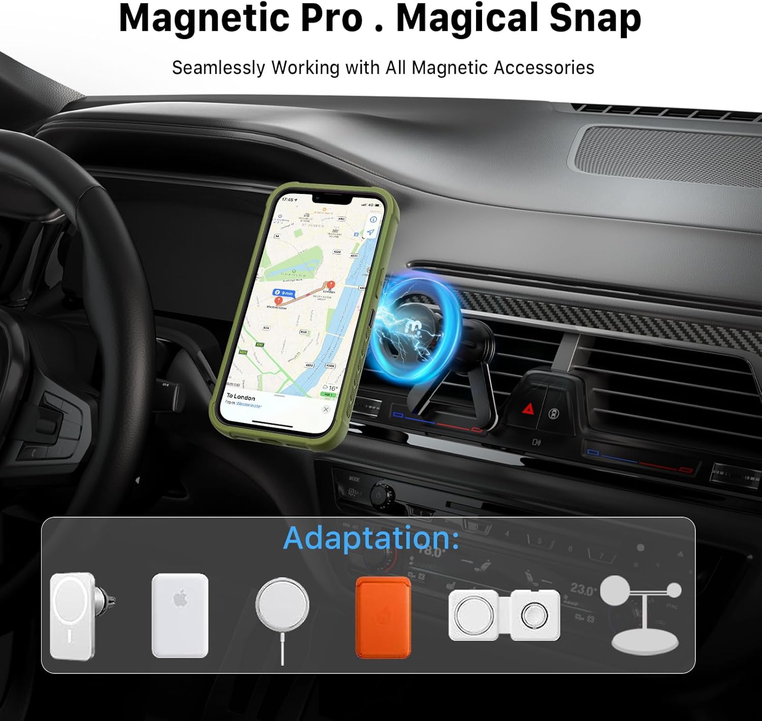 MYBAT PRO Maverick Series – Funda para iPhone 13 Pro con funda de clip para cinturón, con protector de pantalla, anticaídas, a prueba de golpes, con