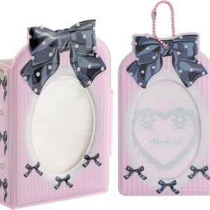 SZHTSWU Kpop – Mini álbumes de fotos de 3 pulgadas, 40 bolsillos, soporte para tarjetas fotográficas con lazo, patrón de corbatín, álbum de fotos SZHTSWU Kpop – Mini álbumes de fotos de 3 pulgadas, 40 bolsillos, soporte para tarjetas fotográficas con lazo, patrón de corbatín, álbum de fotos