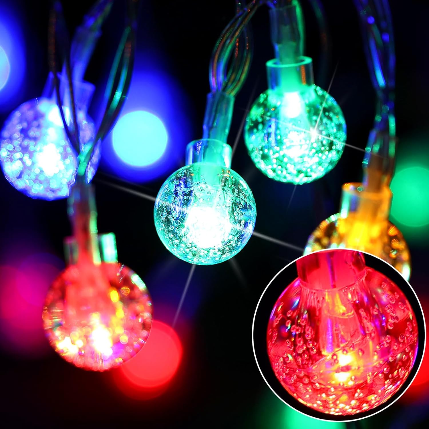 Bencailor Guirnalda de luces decorativas para árbol de Navidad, luces colgantes para árbol, patio, porche, balcón, luces impermeables para árbol de