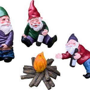 4 gnomos de jardín borrachos para decoración al aire libre, divertidas mini figuras de Knomes, escultura de hadas traviesas inapropiadas para 4 gnomos de jardín borrachos para decoración al aire libre, divertidas mini figuras de Knomes, escultura de hadas traviesas inapropiadas para