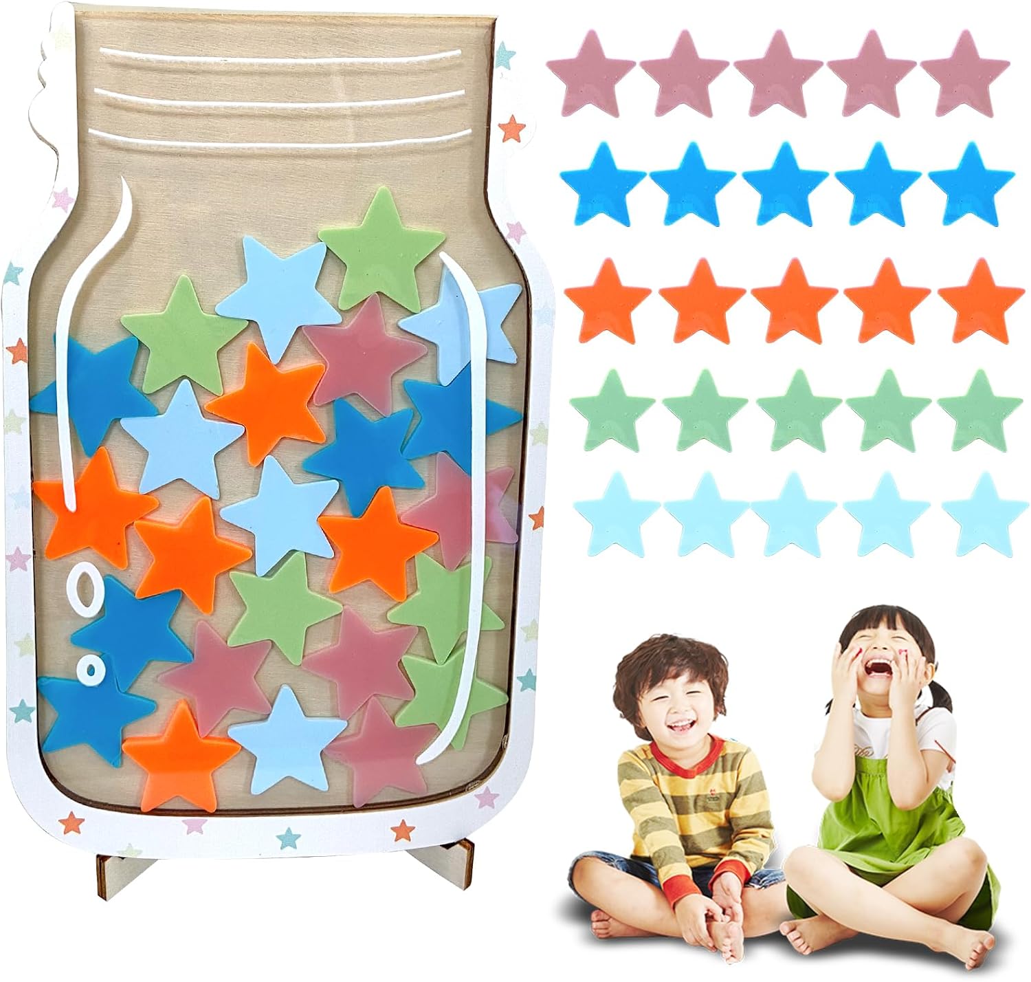 Tarro de recompensas personalizado para regalo de Navidad con estrella, tablero de recompensas de entrenamiento de rutina de responsabilidad en el