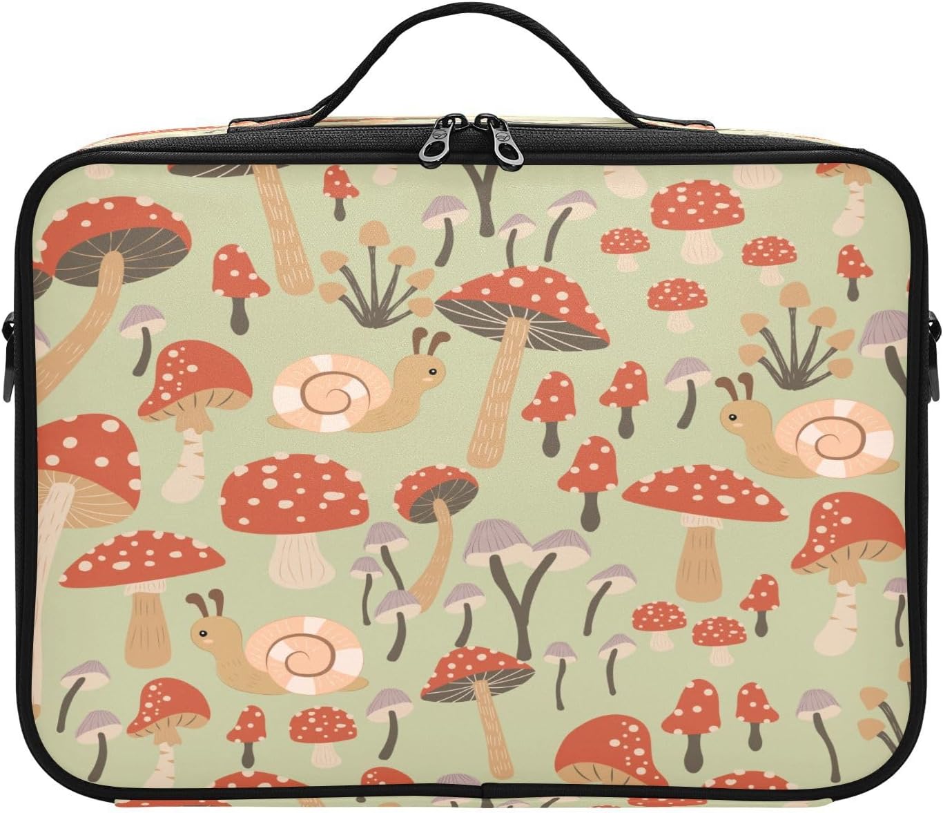Mushroom and Animals cosmetic bag with pockets make up bag travel makeup bag zipper makeup bag with zipper bolso para cosmeticos men mens woman