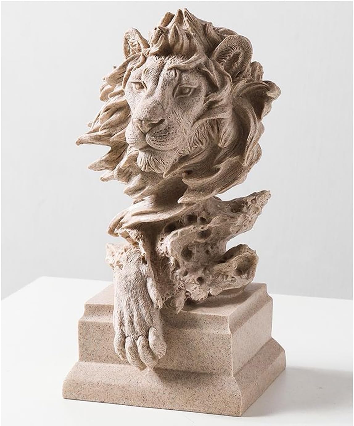 Escultura de león Regal, exquisita decoración del hogar y figura coleccionable, para hombres (blanco)