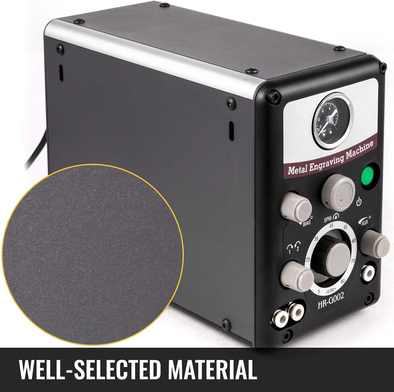 VEVOR Máquina neumática grabadora de joyas 110V 60Hz Máquinas neumáticas de grabado a mano 400-8000 RPM Graver neumática de doble cabeza micro