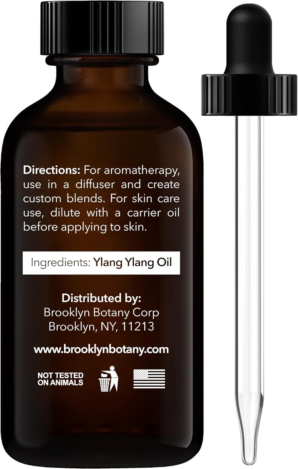 Brooklyn Botany Aceite esencial Ylang Ylang  100% puro y natural  Aceite esencial de grado terapéutico con cuentagotas  Aceite de ylang Ylang para