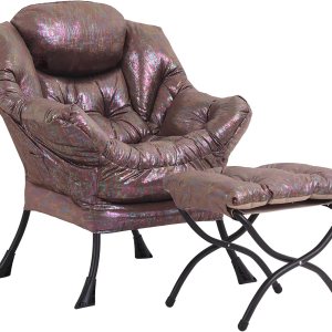LITA Silla Lazy con otomana, moderna silla tapizada para ocio, silla de lectura con reposabrazos y un bolsillo lateral para sala de estar, LITA Silla Lazy con otomana, moderna silla tapizada para ocio, silla de lectura con reposabrazos y un bolsillo lateral para sala de estar,