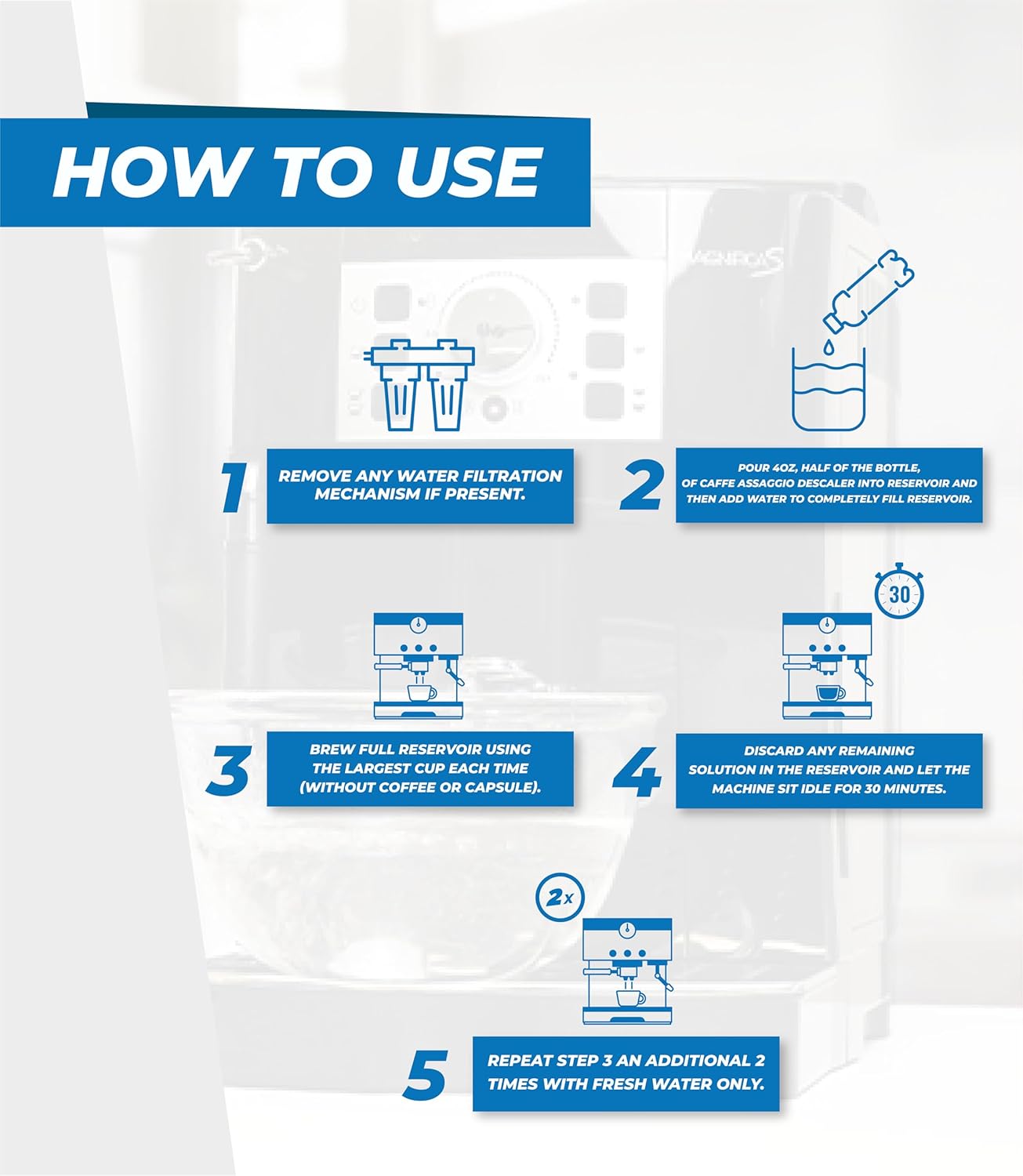 Kit de descalcificación Nespresso (paquete de 2, 4 usos en total) Solución descalcificadora para Keurig, Nespresso, Breville, DeLonghi, Vertuo y