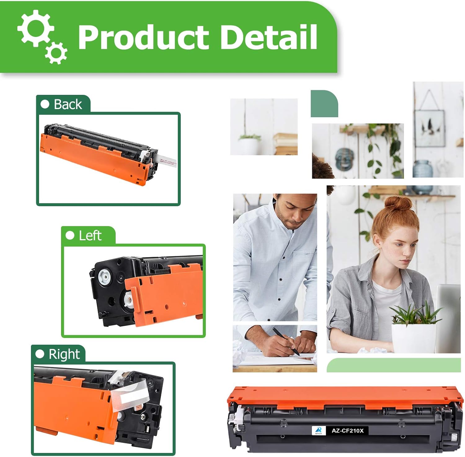 Aztech Cartucho de tóner de repuesto compatible para HP 131X 131A CF212A para HP Pro 200 Color M251nw M251n MFP M276n M276nw Tinta de impresora