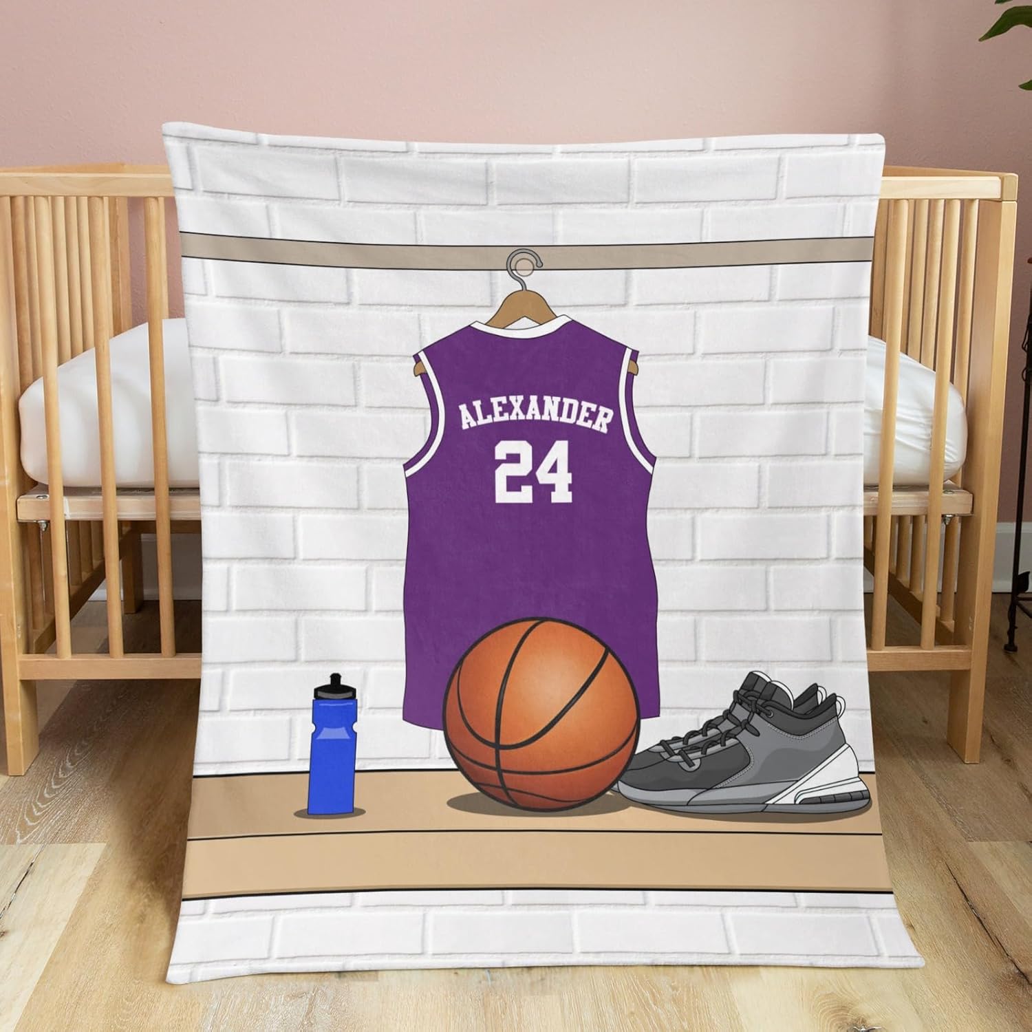 Manta personalizada para fanáticos del deporte, diseño de uva, súper suave, de doble capa, manta Minky de 50 x 60 pulgadas con respaldo de puntos,