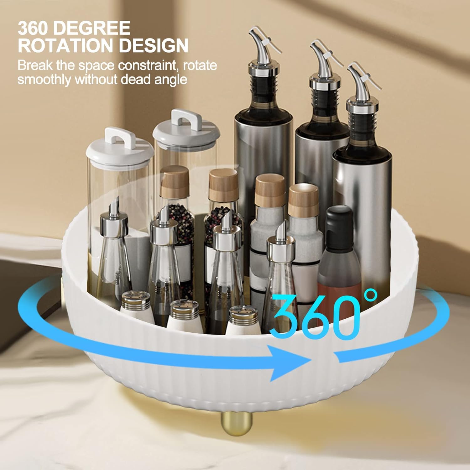 Lazy Susan – Organizador giratorio de gran capacidad, organizador de perfumes de maquillaje de gran capacidad, almacenamiento de escritorio