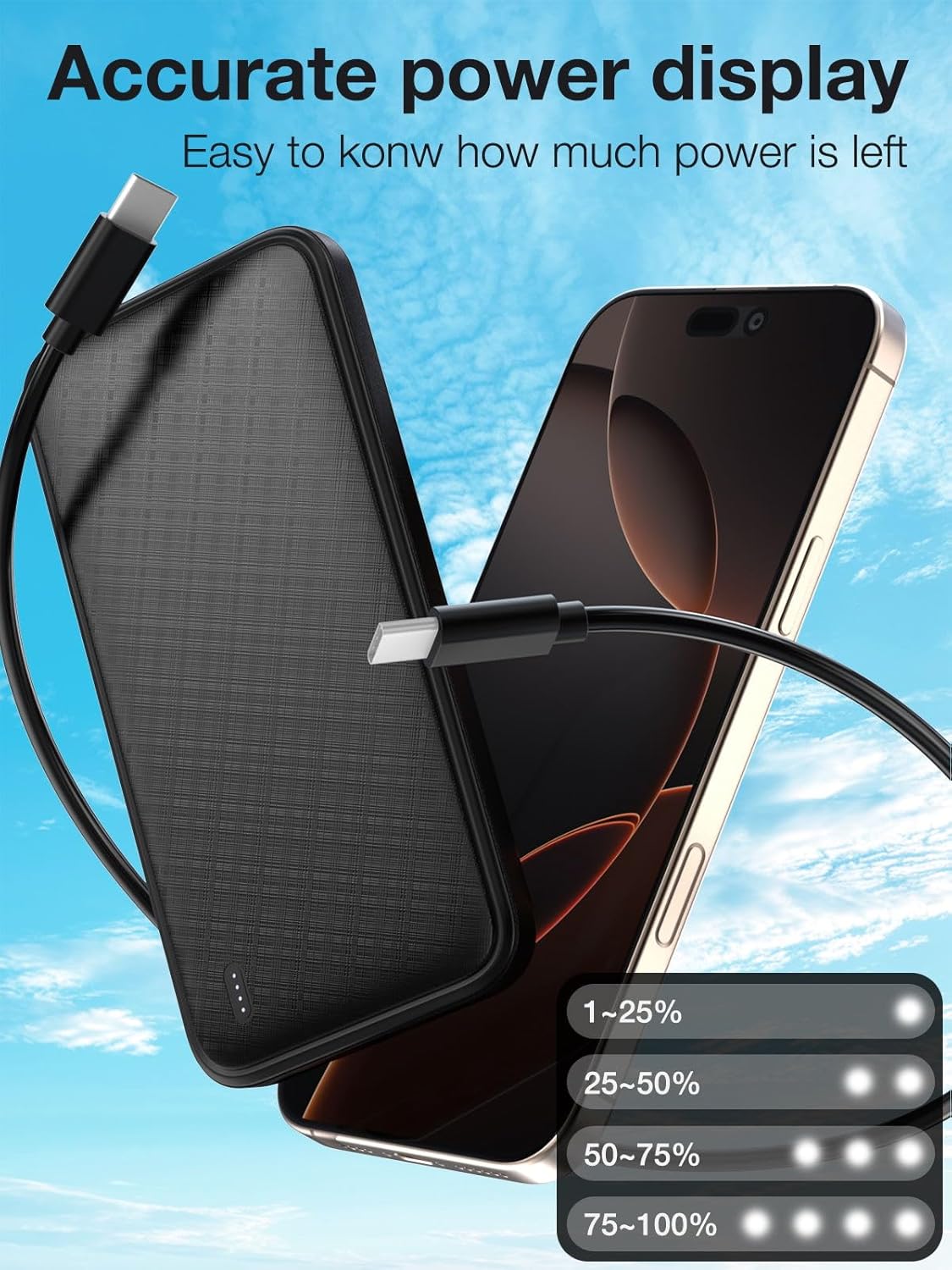 Cargador portátil 20 W carga rápida Power Bank 10000mAh paquete de batería PD QC 3.0 PowerBank USB C entrada y salida para iPhone
