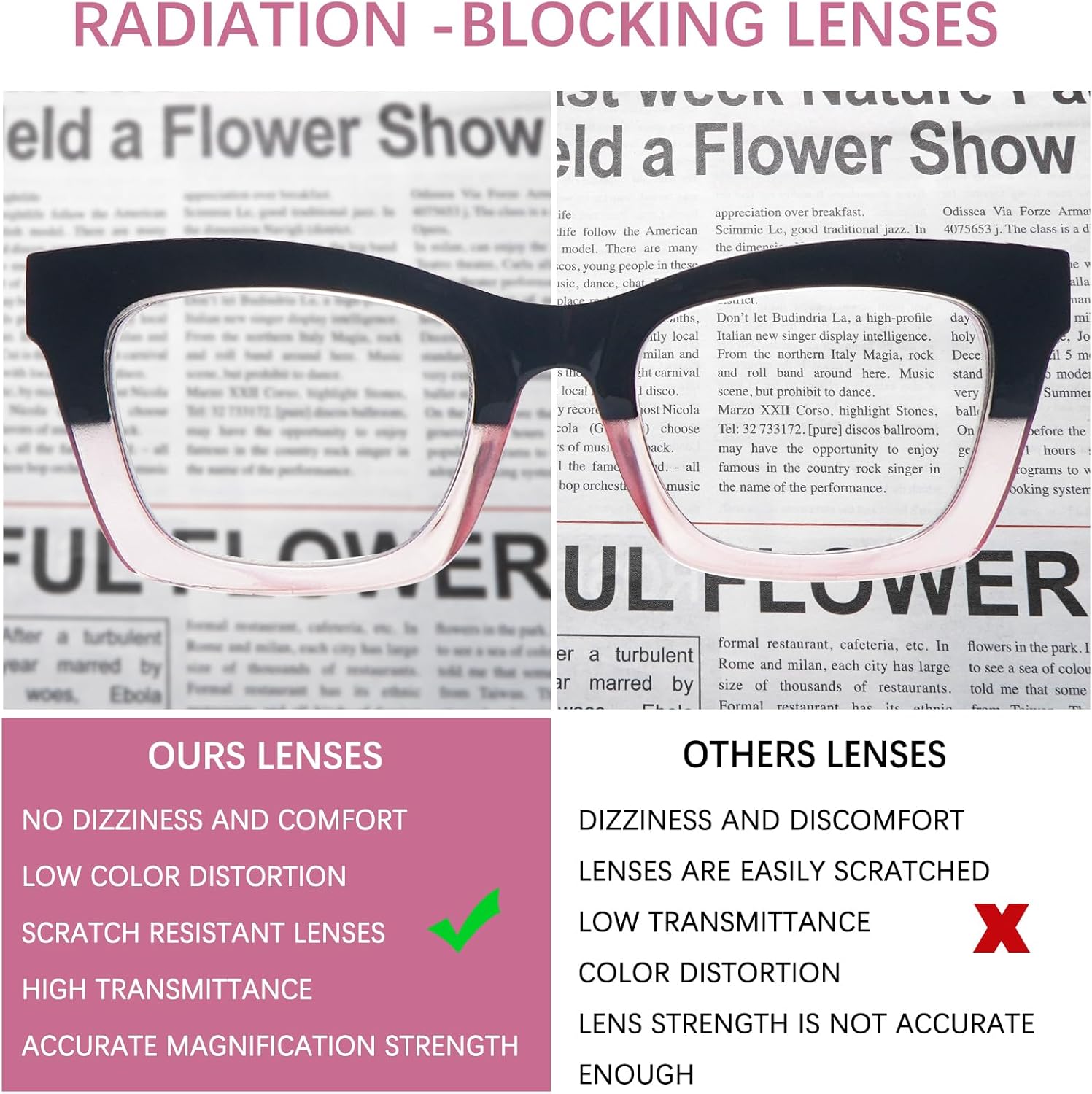 SIGVAN Paquete de 6 lentes de lectura estilo Oprah con bloqueo de luz azul, cuadrados, para computadora, bisagra de resorte para mujer