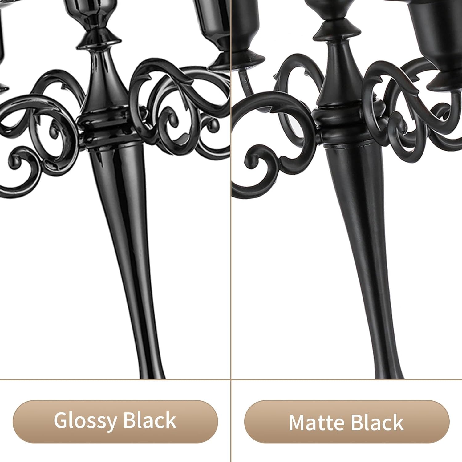 Sziqiqi Candelabro de Halloween – Portavelas de 5 brazos, soportes para velas cónicas para velas cónicas a la luz de las velas, cena, fiesta, boda,