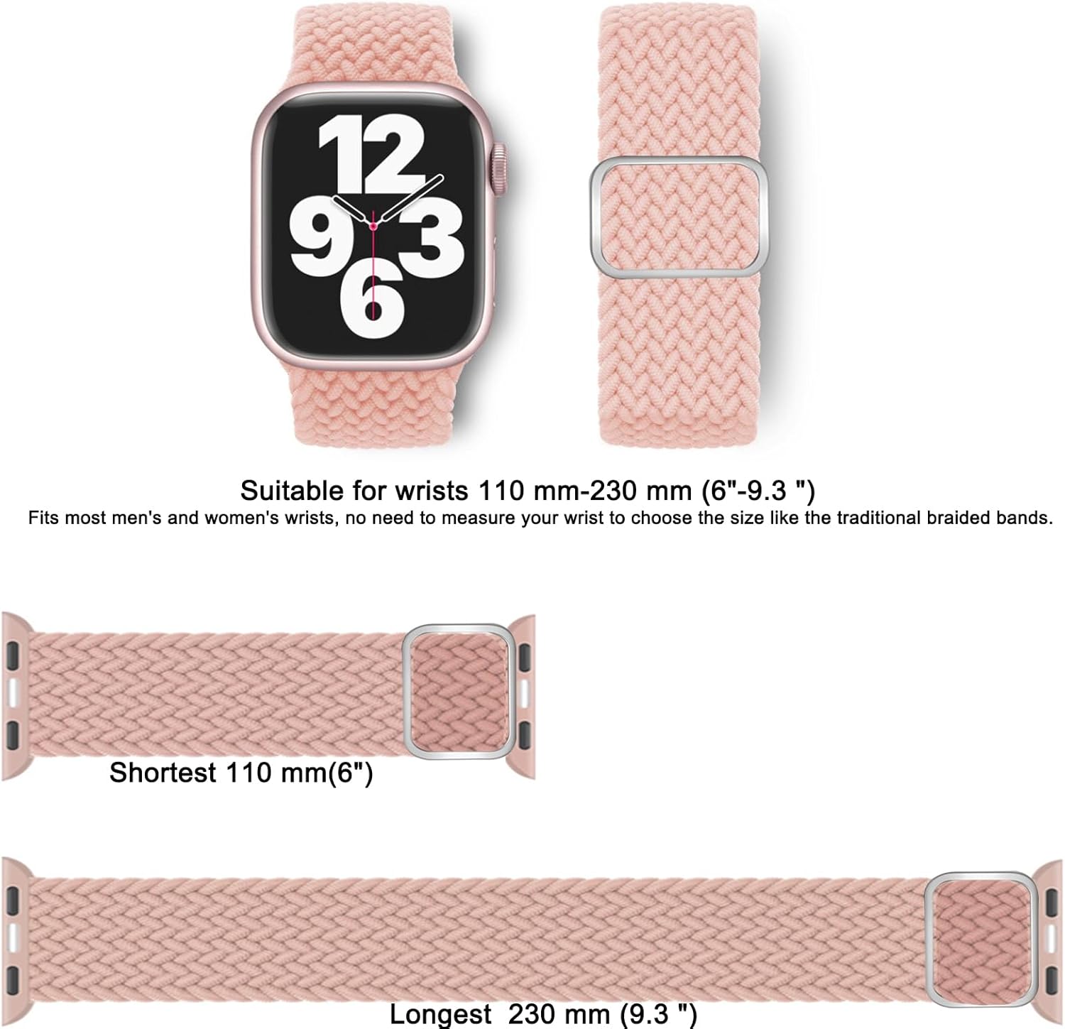 KaKuLan Correa elástica Solo Loop compatible con Apple Watch Band de 1.92 pulgadas, 1.77 pulgadas, 1.73 pulgadas, 1.65 pulgadas, 1.61 pulgadas, 1.57