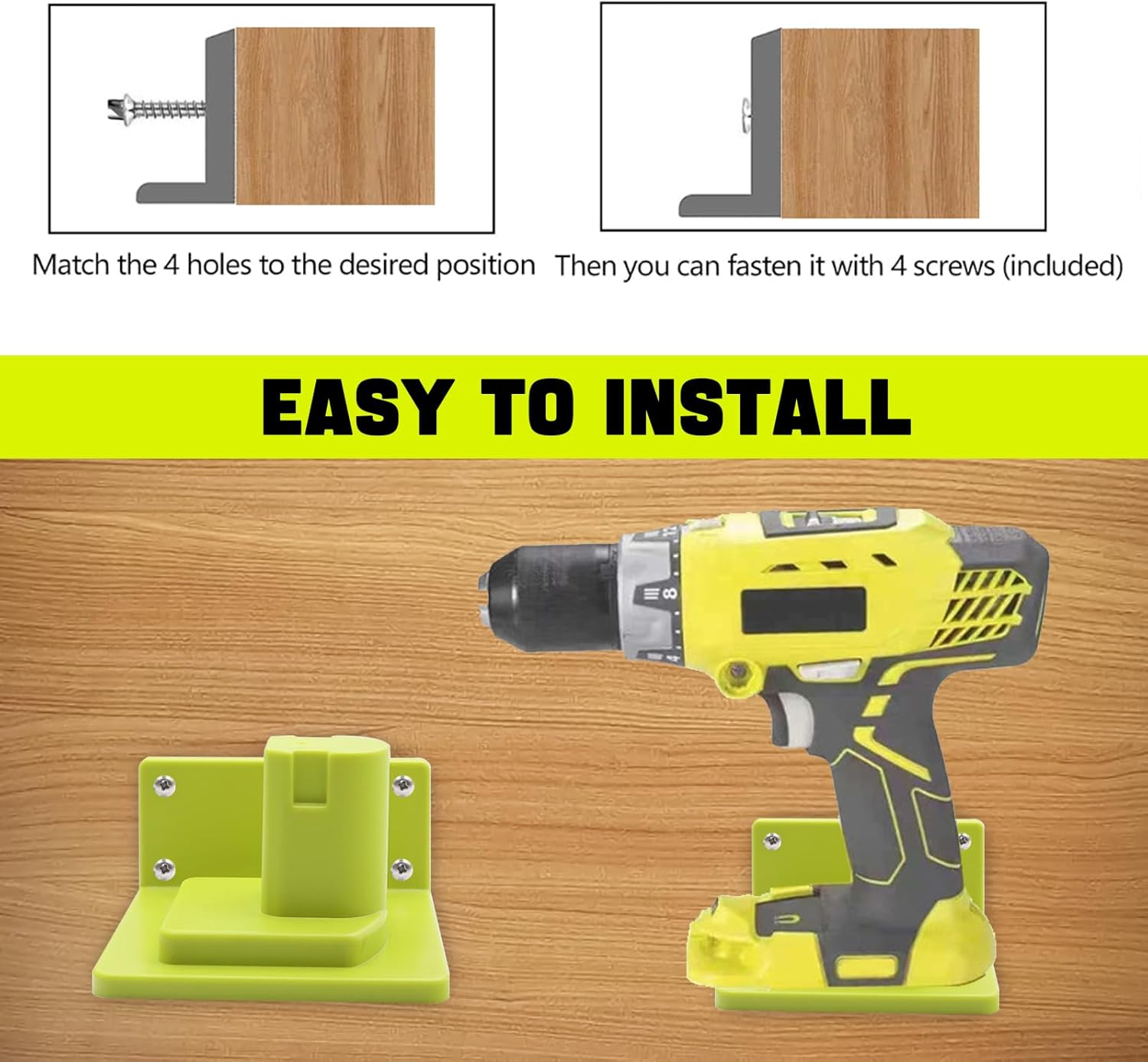 Paquete de 10 soportes de pared para herramientas compatibles con Ryobi 18V herramientas eléctricas soporte para muelle de pared gancho organizador