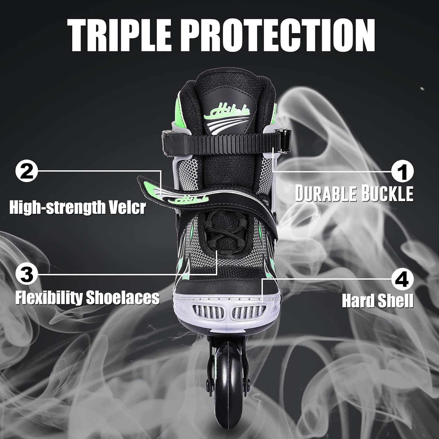 Hikole Patines en línea ajustables para niños y adultos, cuchillas de fitness para exteriores para hombres y mujeres, patines para principiantes