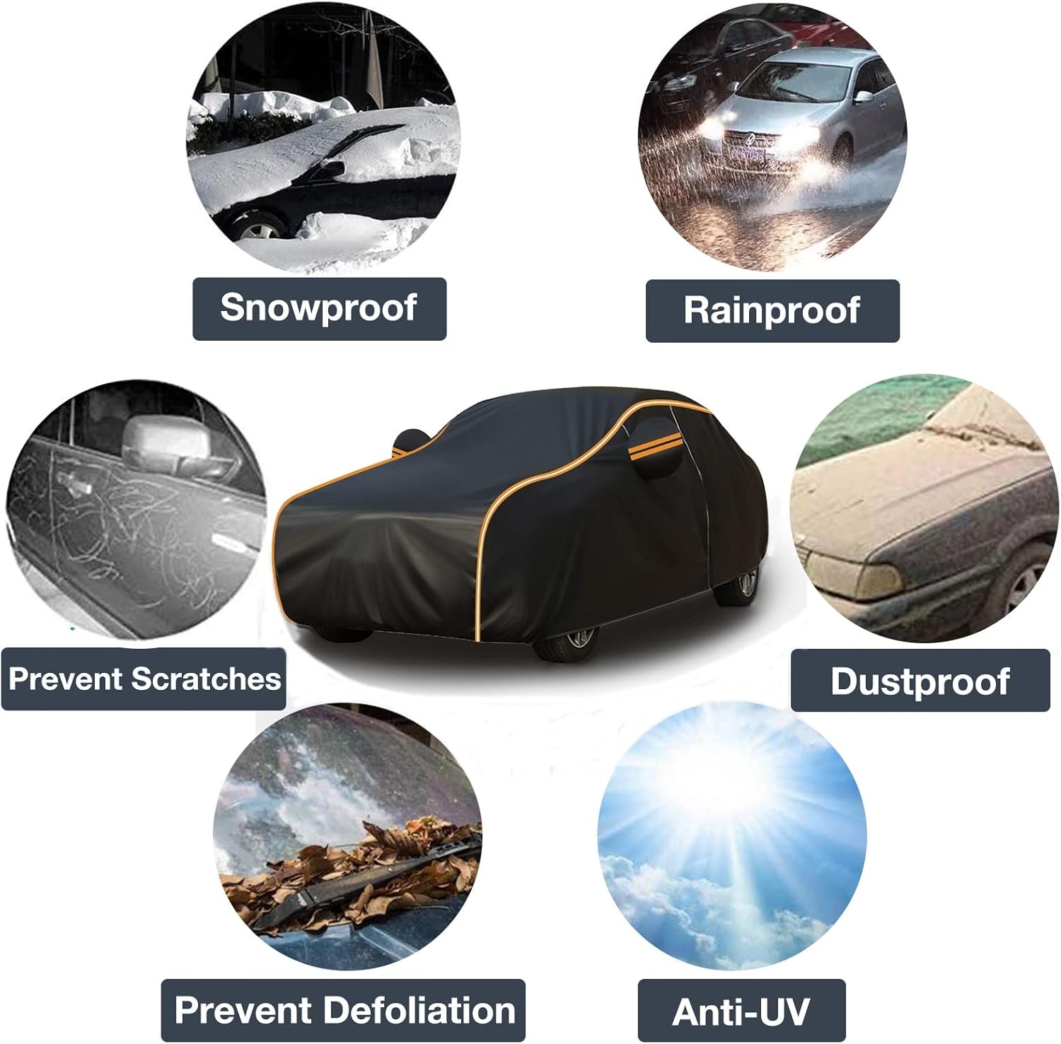 Car Cover for Dacia Sandero Stepway Sandero 2 Stepway Sandero 3 Stepway Car Cover, Full Car Cover Breathable Anti-UV Snowproof Rainproof Windproof